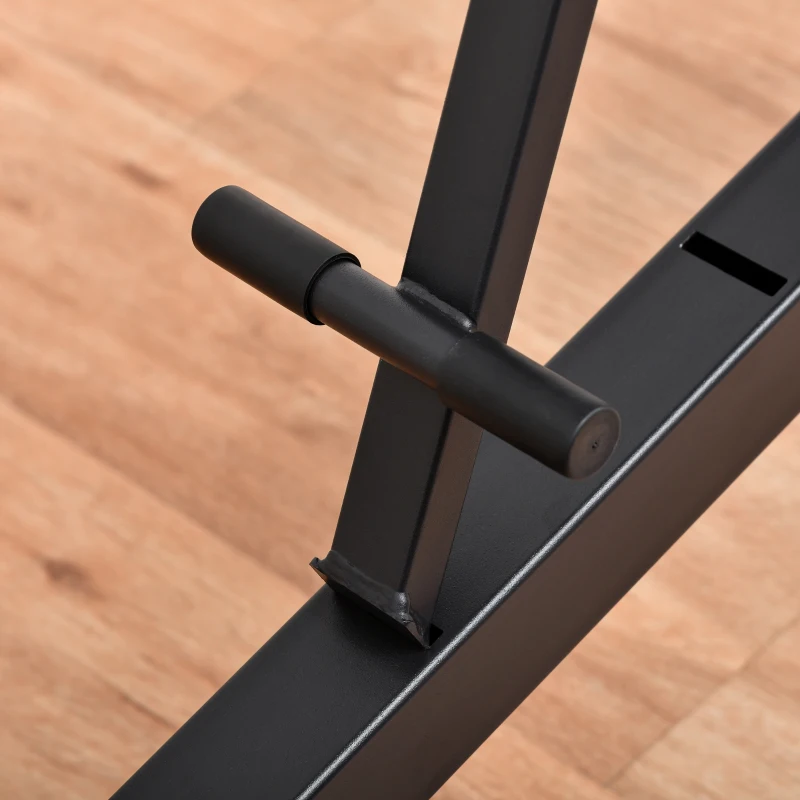 HOMCOM Hantelbank für Ganzkörpertraining Verstellbare Mehrzweck-Hantelbank Trainingsbank zusammenklappbar 110 kg Belastbarkeit Stahl Schwarz+Blau 142 x 46 x 50-132 cm