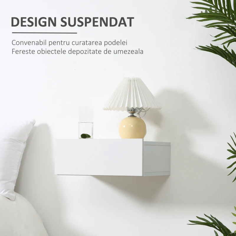 Homcom Set 2 Comode Suspendate – Alb Modern 40×30×15 cm