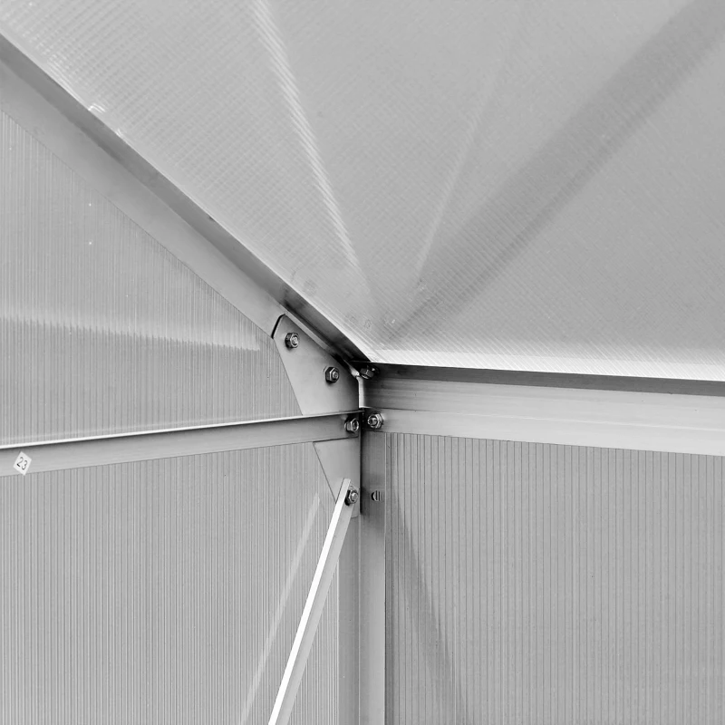 Outsunny 6 x 4FT Aluminum Lean to Greenhouse Garden Sun room Warm House Enclosure with Sliding Door and Top Window