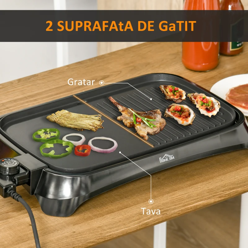HOMCOM gratar electric antiaderent,1600W