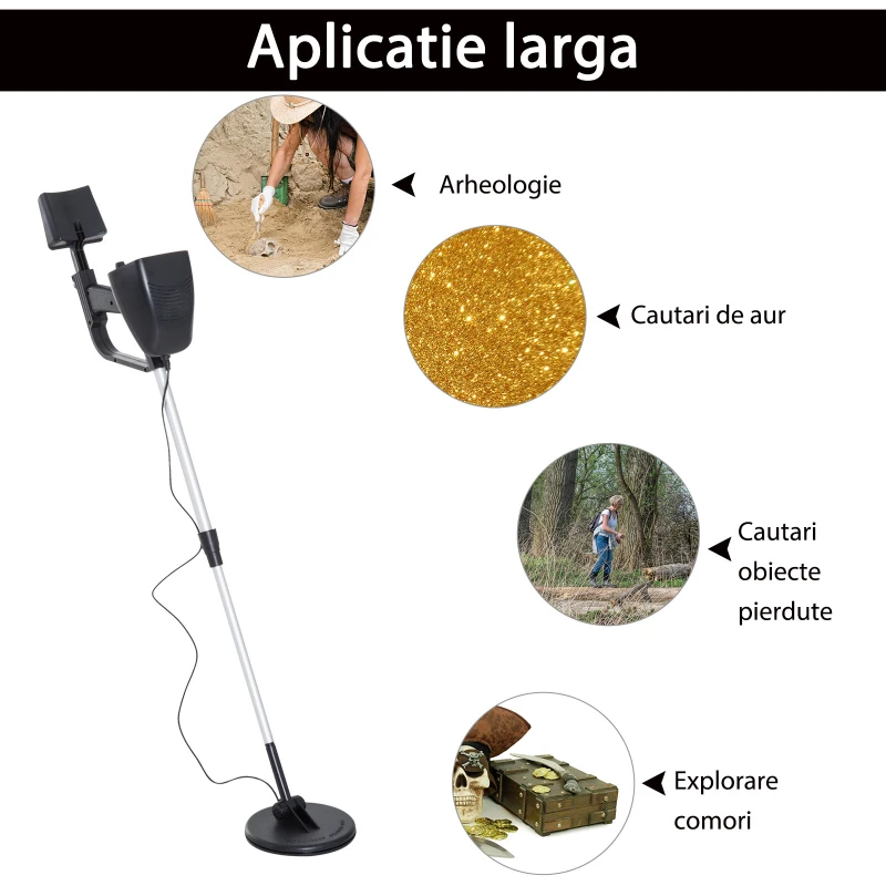 Outsunny Detector de Metal cu Bobina Impermeabila