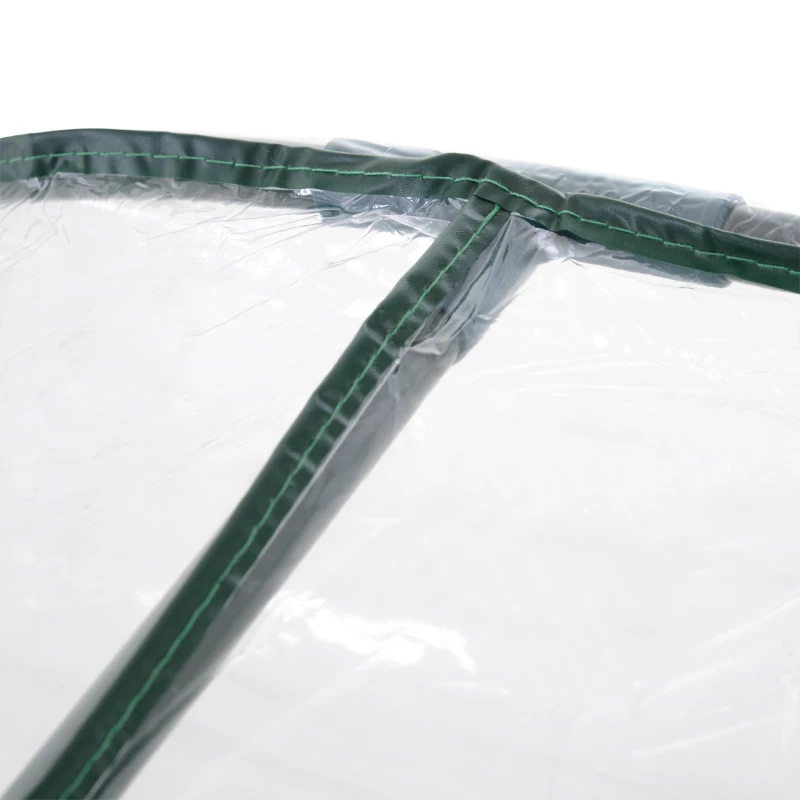 Outsunny Mini Greenhouse, Small Polytunnel Green House with Zipped Doors, Steel Frame for Garden Patio, 200 x 100 x 80cm, Clear
