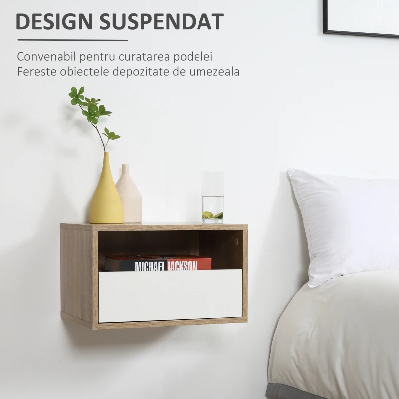 Homcom Noptiere Suspendate – Set 2 cu Sertar si Raft(m-4)