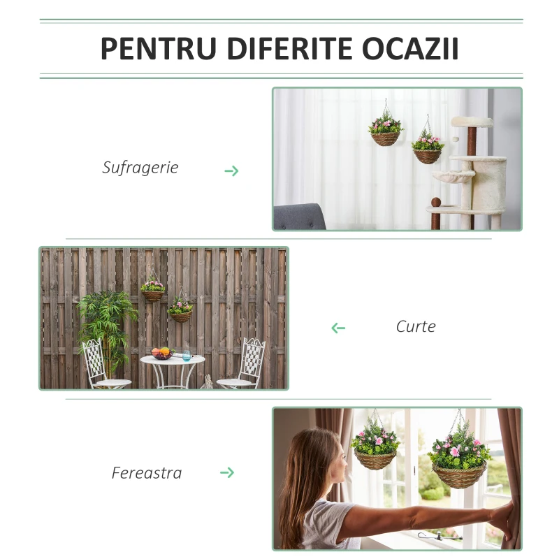 Outsunny Set 2 Plante Lisianthus – Ghiveci Rachita, Decorative pentru Agatat(m-5)