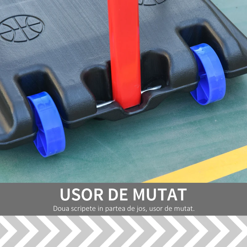 HOMCOM cos baschet, portabil, reglabil, 69x69x216-261,5 cm