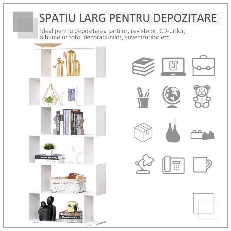 Homcom Biblioteca Alba 80×24×191 cm – Design Elegant & Practic