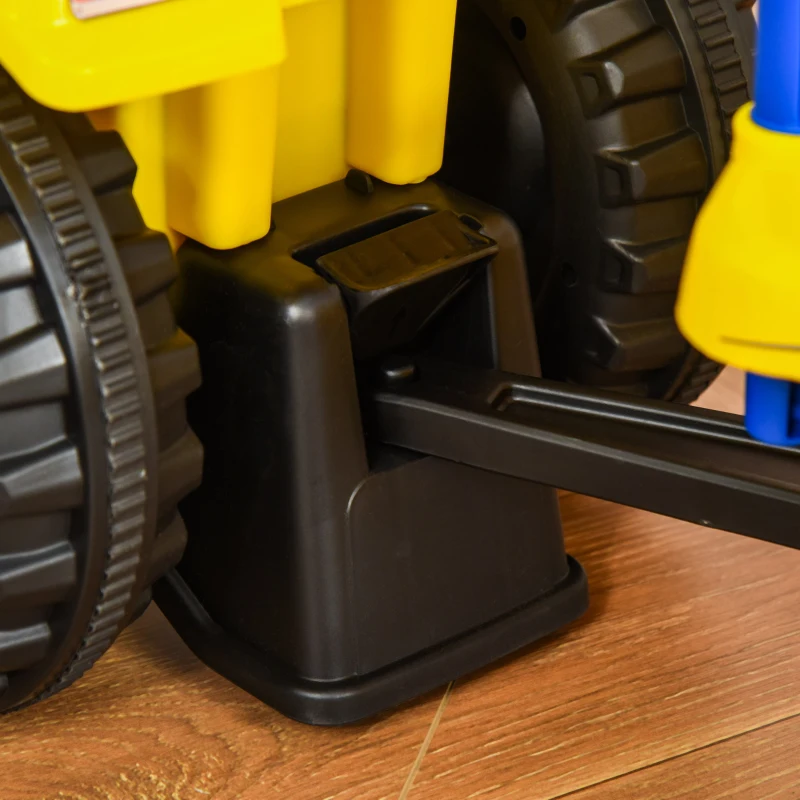 HOMCOM Tractor pentru Copii Prevazut cu Loc cu Remorca Varsta 12-36 Luni Galben