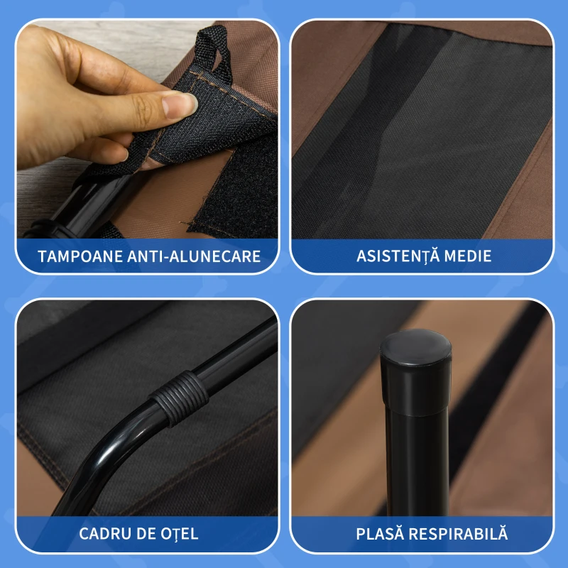 Pawhut Patut Caini – Pliant Metal & Oxford cu Geanta Transport
