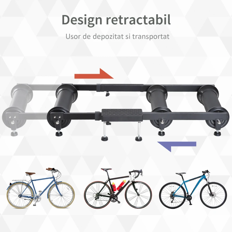 HOMCOM cadru antrenament bicicleta, 49x16x82-130cm, negru