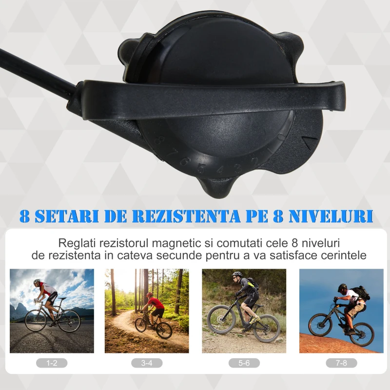 HOMCOM Rulouri pentru bicicleta Antrenament acasa 8 niveluri de rezistenta roti 26"-29"