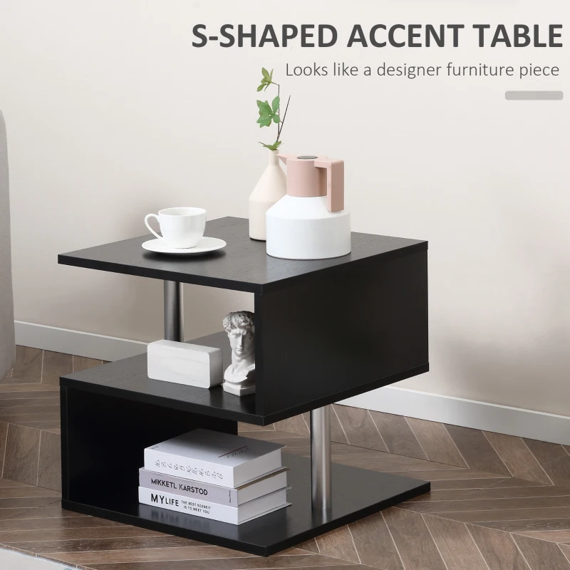 Homcom Masuta Joasa Salon – Lemn Negru 50×50×50 cm