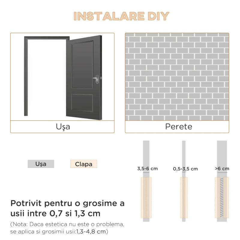 PawHut usa basculanta pentru pisici si caini, 25,2x6,5x34,2cm