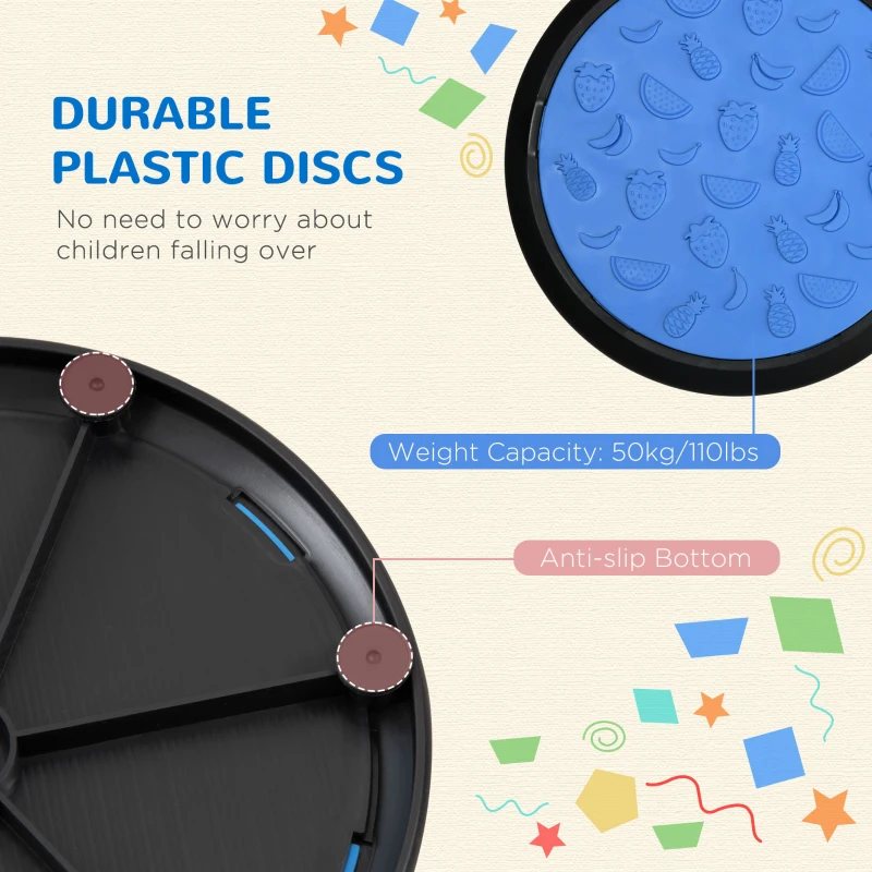 HOMCOM Kids 12-Piece Textured Sensory Pads, for Ages 3-8 Years - Multicoloured