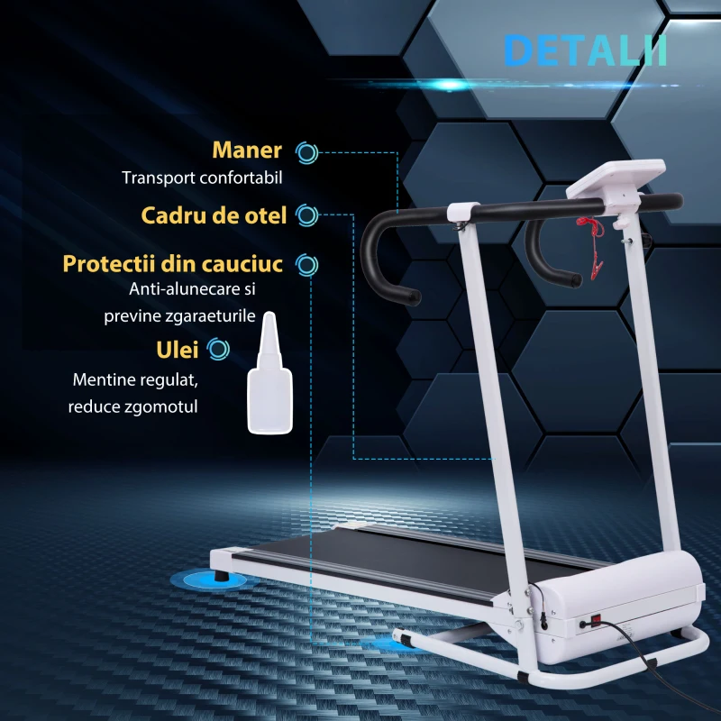 HOMCOM banda de alergat electrica, 10km/h 125x61x118 cm