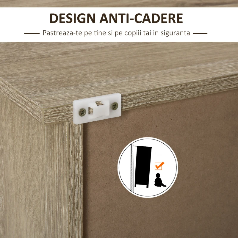 HomCom dulapior cu rafturi, 72x55x76 cm, lemn natural