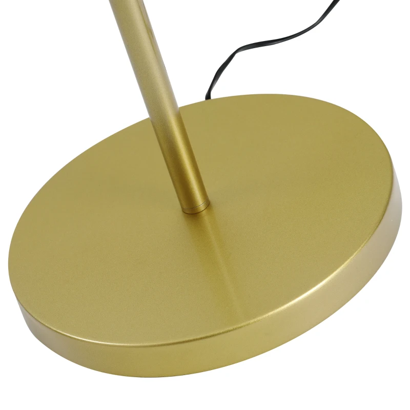 HOMCOM Modern Floor Lamp, 3-Light Standing Lamp, Gold Tone Finish, Steel Frame, Foot Switch, Round Base, E27 Living Room Gold