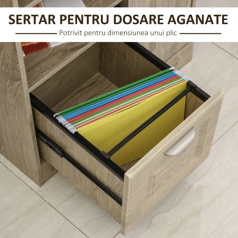 HomCom dulapior cu rafturi, 72x55x76 cm, lemn natural