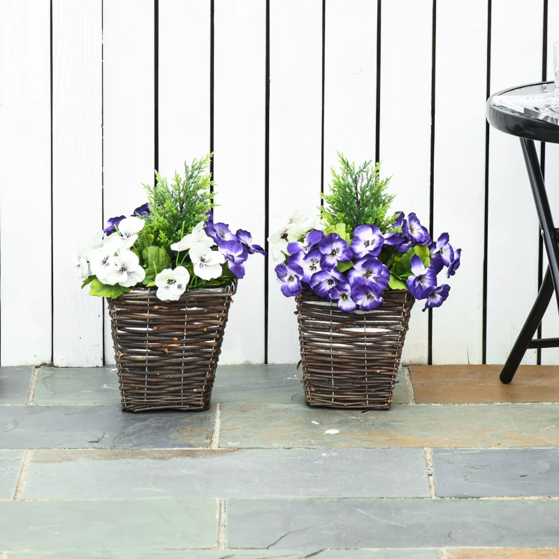 Outsunny ghiveci flori artificiale de Phalaenopsis, 26x26x45cm