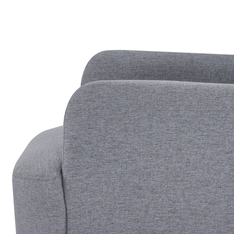 HOMCOM Upholstered Armchair, Living Room Chairs with Birch Wood Legs, Thick Padding and Button Mid-Back, Grey