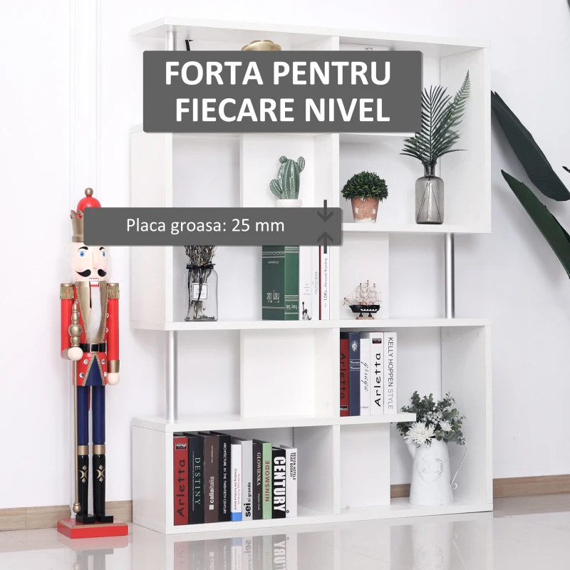 Homcom Mobilier Librarie cu 5 rafturi 12x28,6x160cm