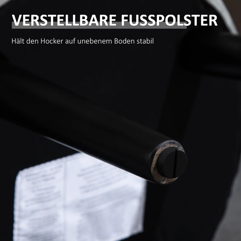 HOMCOM Fußhocker moderner Sitzhocker mit Rücklehne Ottomane für Schlafzimmer Wohnzimmer Velvet-feel Fabric Tannenholz Schaumstoff Grau 47 x 48 x 54 cm