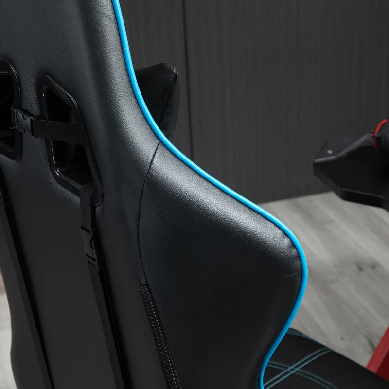 Vinsetto Scaun de Gaming Ergonomic Rotativ cu Suport pentru Picioare Detasabil Negru si Albastru