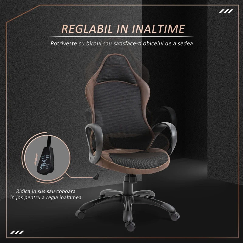 Vinsetto Scaun Gaming Reglabil pe Inaltime si Balansoar, Pivotant 360°