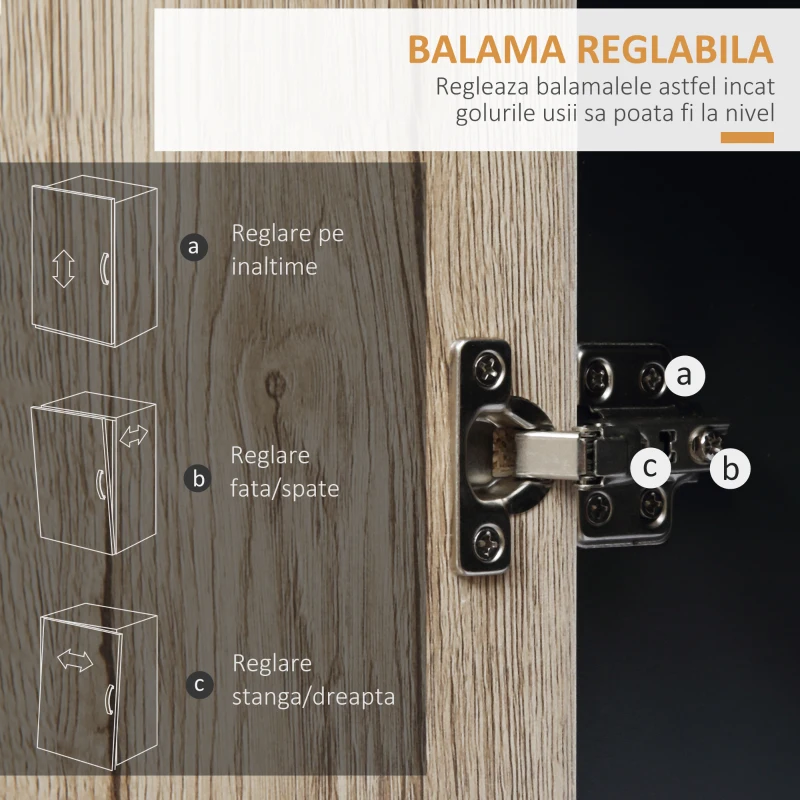 HOMCOM Mobilier Auxiliar de Bucătărie Multifuncțional din lemn cu Roți, 80x39x86.5cm(m-6)