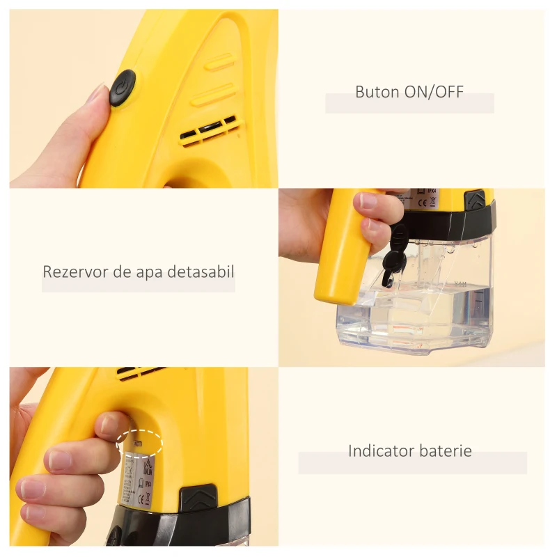 HOMCOM spalator electric de geamuri, 19.5x12.5x33 cm