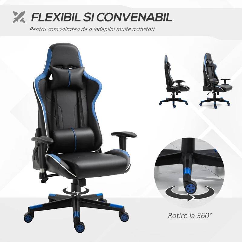 Vinsetto Fotoliu de Gaming Inaltime si Spatar Ajustabile tetiera si perna lombara