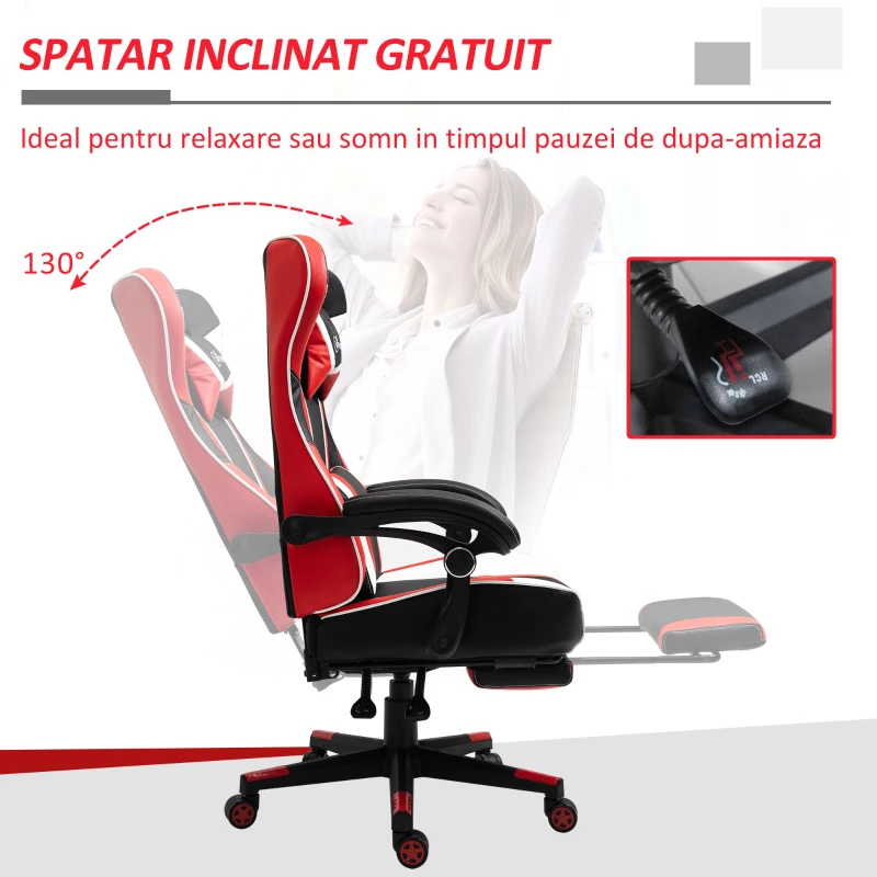 Vinsetto Fotoliu de Gaming, Rabatabil, Inaltime Ajustabila