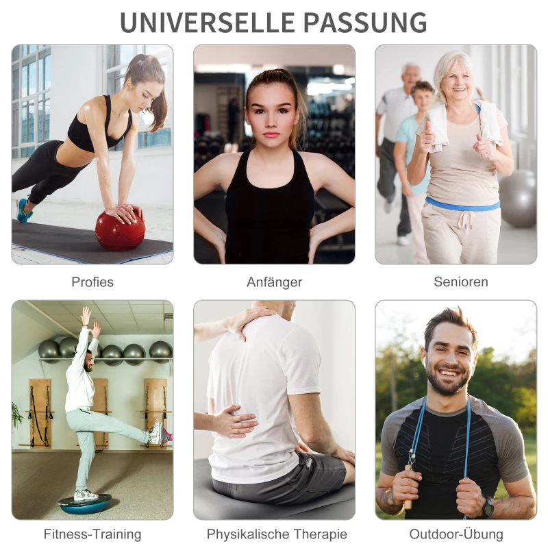 HOMCOM Yoga Balance Ball mit Pumpe Ø58 cm Gymnastikball halbe Kuppel Fitness Kraftübung Home Fitnessstudio Kunststoff Blau