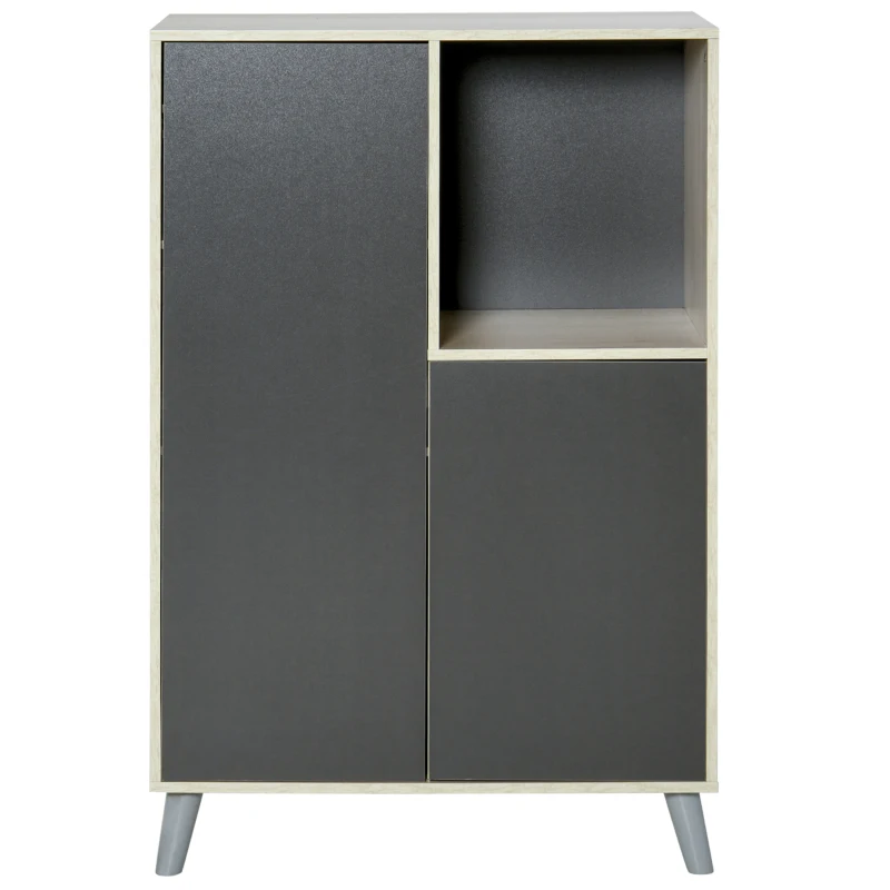 HOMCOM Bücherregal Bücherschrank Standschrank Aktenschrank Mehrzweckschrank Spanplatte Dunkelgrau 80 x 40 x 120 cm