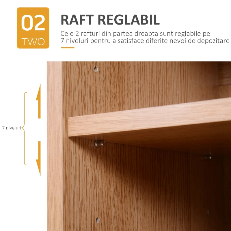 Homcom Dulap de Perete 2 Usi – Lemn cu Rafturi Reglabile 80×32×90,5 cm(m-6)