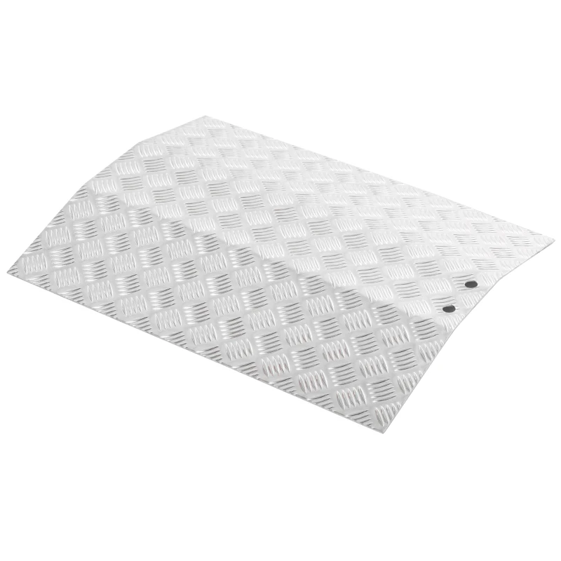 HOMCOM Rollstuhlrampe Auffahrrampe rutschfest Aluminium Silber