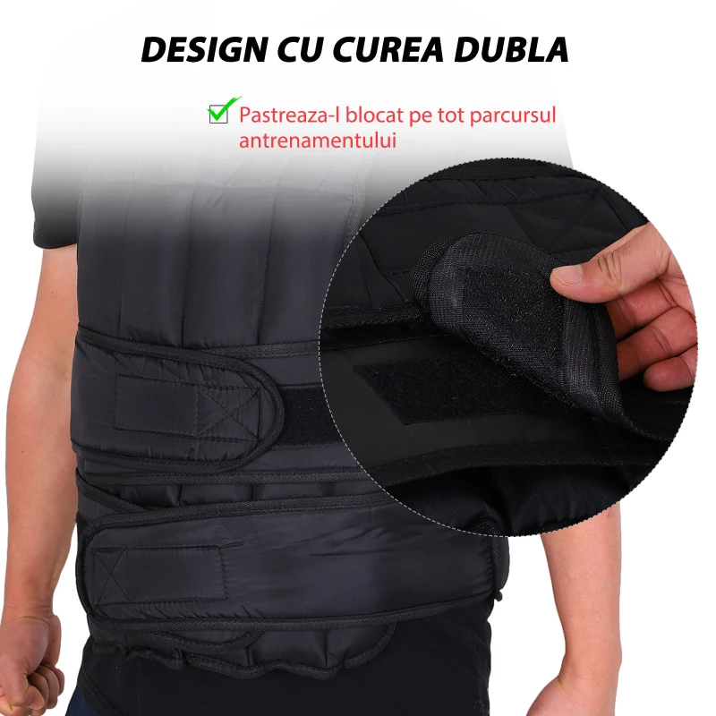 HOMCOM Vesta ponderata 20kg cu 38 Greutati, Captuseala si Inchideri cu Velcro