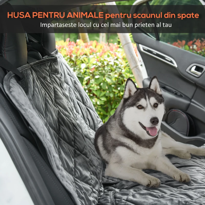 PawHut husa scaun auto pentru caini, 160x145 cm, gri