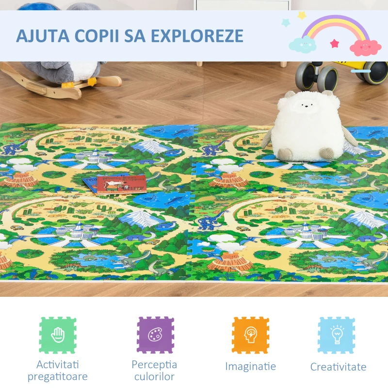 HOMCOM covor puzzle 36 bucati, pentru 3.24㎡, material EVA