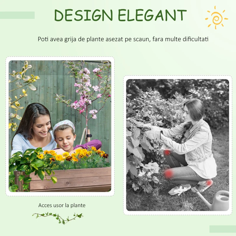 Outsunny, vaza cu grile pentru plante cataratoare, 68x30x85.5cm