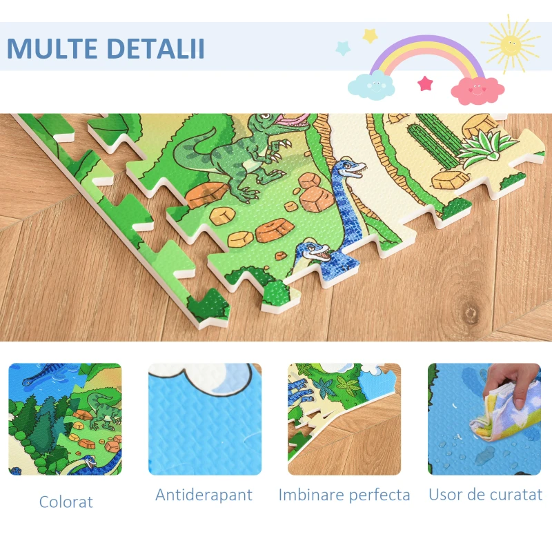 HOMCOM covor puzzle 36 bucati, pentru 3.24㎡, material EVA