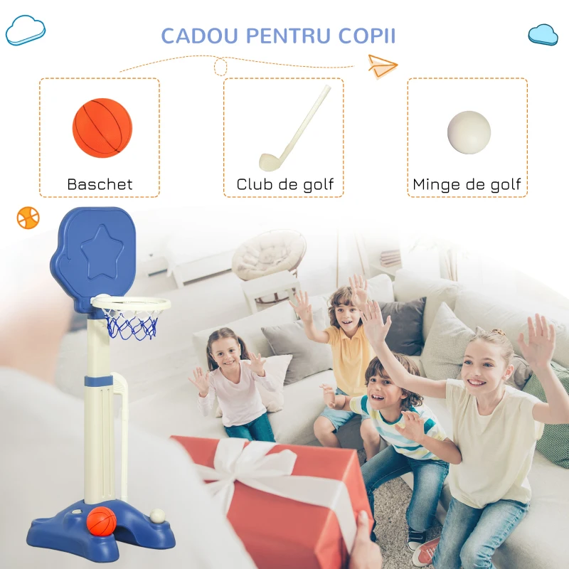 HOMCOM set joc, cos baschet si set golf, 46x41x116-153cm