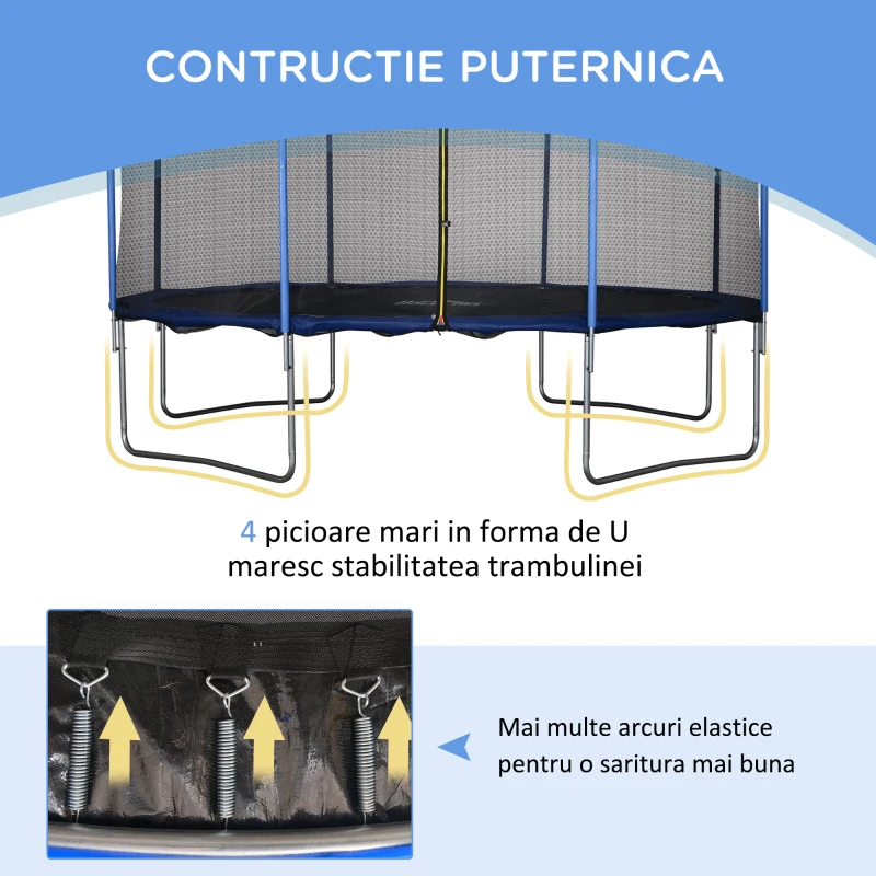 HOMCOM trambulina pentru copii si adulti, Φ426cm, albastru