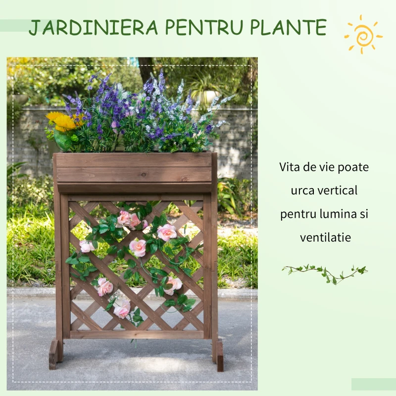 Outsunny, vaza cu grile pentru plante cataratoare, 68x30x85.5cm