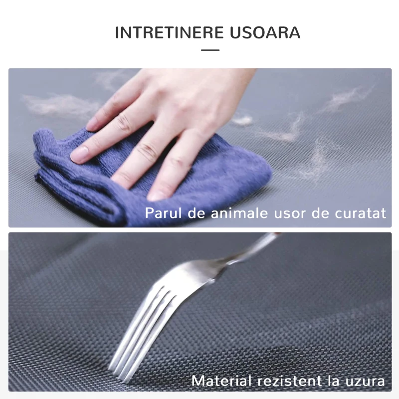 PawHut Patut pentru Caini Pliabil din Otel si Material Oxford pentru Interior si Exterior 59x46x15cm Gri