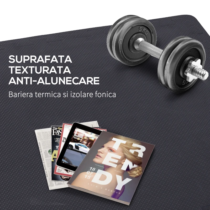 HOMCOM Covor Puzzle 32 Piese 63x63 cm in EVA Moale Negru