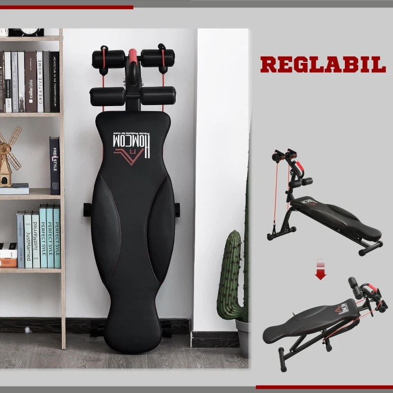 HOMCOM banca pentru abdomene, pliabila, 45 x 150 x 77-85 cm