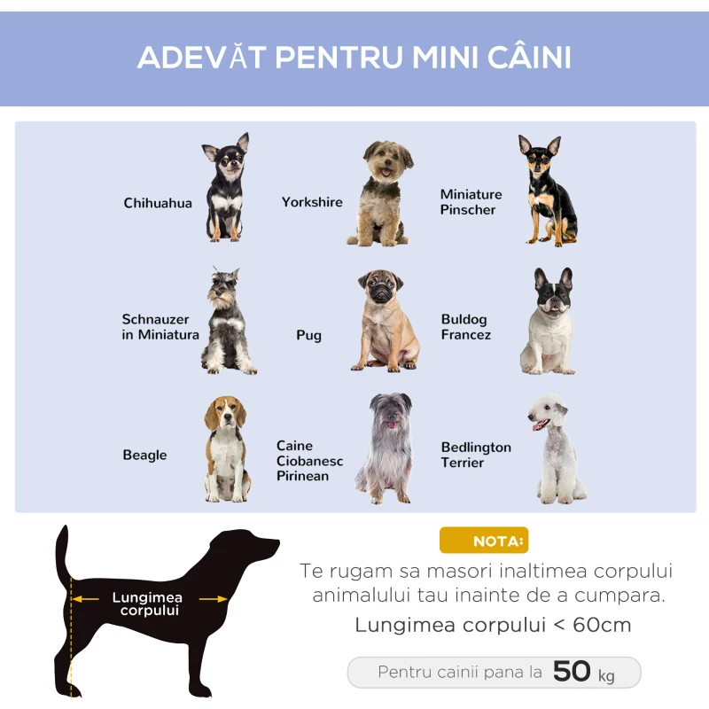 PawHut saltea pliabila caini, 71x58x18cm albastru