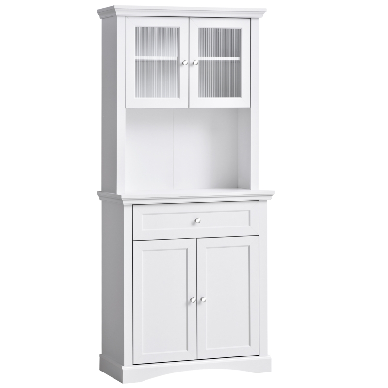 HOMCOM® Küchenschrank mit Schublade Hochschrank 2 Verstellbare Ablagen MDF