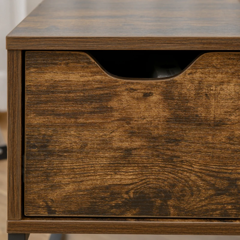 HOMCOM Salontafel Woonkamertafel Koffietafel met Verstelbaar Blad Spaanplaat Bruin 100 x 60 x 44 cm(m-9)