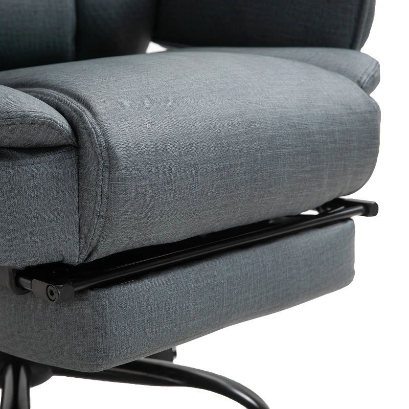 Vinsetto Swivel Reclining Office Chair w/footrest Grey